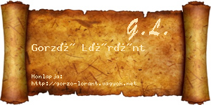 Gorzó Lóránt névjegykártya