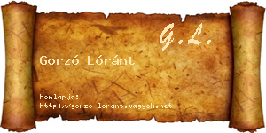 Gorzó Lóránt névjegykártya